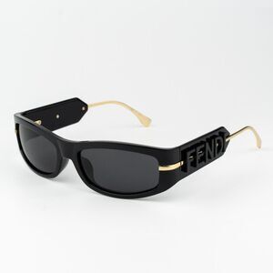 Fendi SHADOW Women Sunglasses Oval Black Smoke Grey FE40120I 01A BRAND NEW